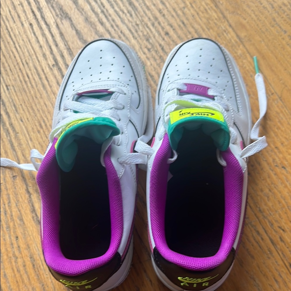 Nike White and Purple Sneakers with Vibrant Accents